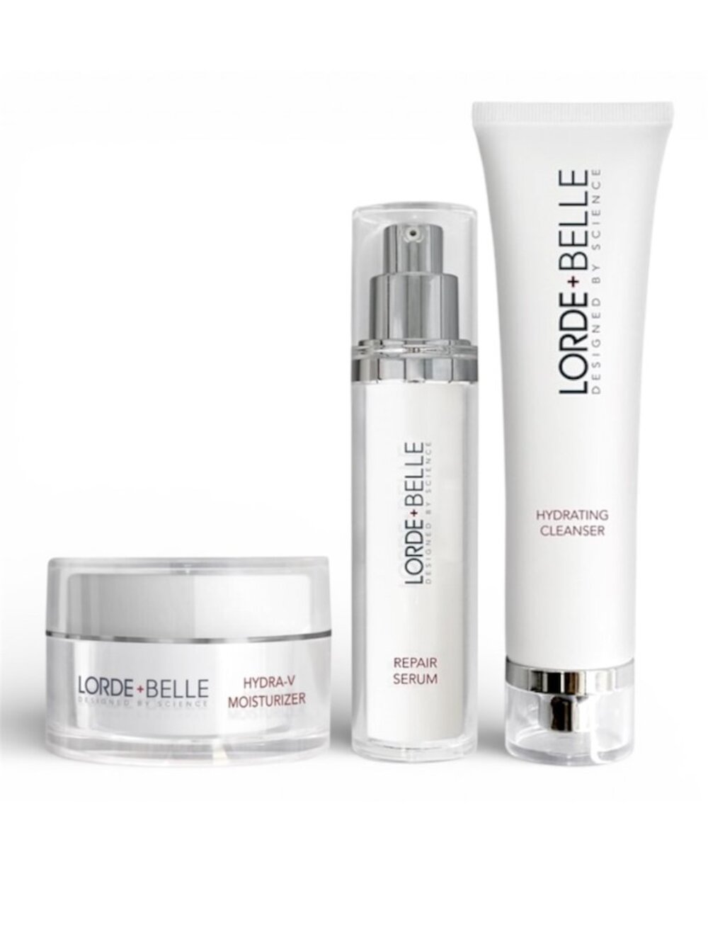 Lorde+Belle CC Skincare Regimen—Cleanser, Repair Serum, HydraV Moisturizer*NWOB*